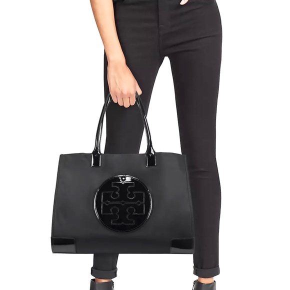 TORY BURCH Ella Patent Logo Tote Bag - Picture 1 of 13